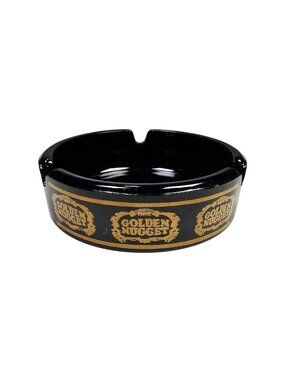 Golden Nugget Casino Las Vegas 3.5" Black Ceramic Ashtray